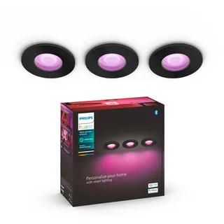 Philips Xamento Einbauspot 3er Pack rund schwarz