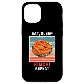 Hülle für iPhone 12/12 Pro Retro Essen, Schlafen, Kimchi Wiederholung Vintage Kimchi Food Lover