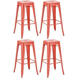 CLP 4er Set Barhocker Joshua Sitzhöhe 76 cm rot