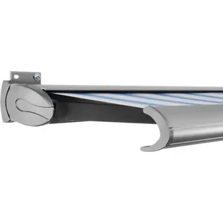 SOLUNA Kassettenmarkise Exclusiv 5,5x1,5 Stoff Dessin 320234 Gestell E6EV1 silber eloxiert Antrieb links inkl. Motor und - Silber