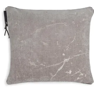 KNIT FACTORY - James Sofakissen - Industrial Vintage Look - Mit Kissenfüllung – Kunstleder Dekokissen - 50x50 – Grau