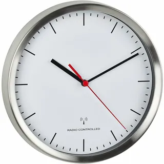 TFA Funk-Wanduhr 60.3530.02 22 cm silber