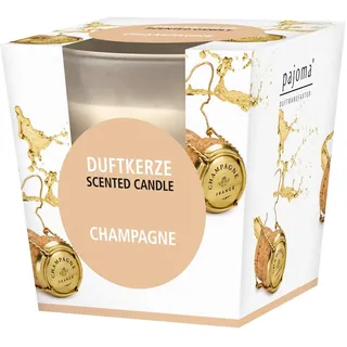 pajoma® Duftkerze im satinierten Glas | Brenndauer: 25 Stunden, in edler Geschenkverpackung | Premium Qualität (Champagne, 1)