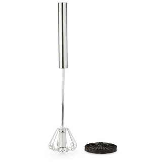 FALINGO Schneebesen-Rührelement Quirl Handrührer Milchaufschäumer zum Mixen & Rühren inkl. Standrack, Hohe Schlagkraft, Ersetzt elektrischen Mixer schwarz
