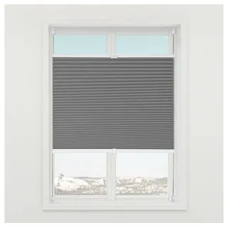 Sekey Plissee Plissee ohne Bohren lichtdurchlässig Rollo Faltrollo verspannt Grau, Klemmfix, Faltenstore Klemmfix Lichtschutz und Sichtschutz inkl Klemmträger 40 cm x 130 cm