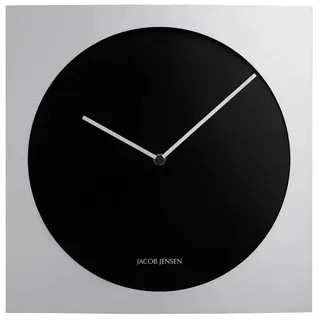 Jacob Jensen Wanduhr quadratisches Design 35x35cm 318 Uhrwerk leise schwarz|silberfarben
