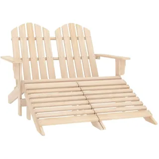vidaXL 2-Sitzer Adirondack Gartenbank mit Fußstütze 119,5 x 147,5 x 89,5 cm hellbraun 315912