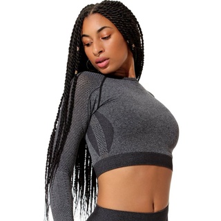Stark Soul® Crop-Top Crop-Top Longsleeve Sport Top schwarz M