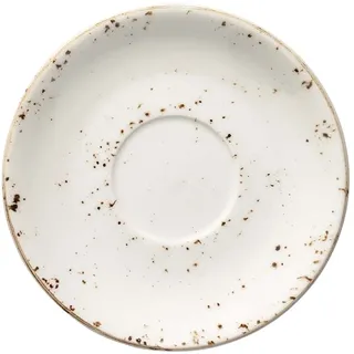6x Bonna Grain Gourmet Kombiuntertasse Ø16cm 2cm Weiß Porzellan Unterteller Kaffeeteller Teeteller Geschirr