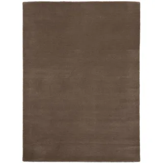 carpetfine Gabbeh Lola Uni Wollteppich 40 x 60 cm Grau