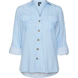 VERO MODA Damen Bluse VMBUMPY - Regular Fit XS S M L XL XXL Weiss Schwarz - L