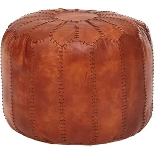 KADIMA DESIGN Sitzhocker Echtleder 52 x 40 x 52 cm Braun