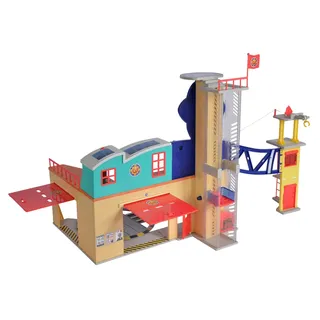 Simba 109252577 - Feuerwehrmann Sam Mega Feuerwehrstation XXL große Feuerwehrwache inklusive Sam Spielfigur, mit Licht, Sound und Funkgerät, für Kinder ab 3 Jahren[Exklusiv bei Amazon]