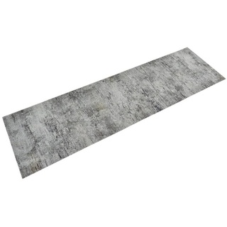 Fußmatte Küchenteppich Waschbar Beton 45x150 cm Samt, vidaXL, Rechteckig, Höhe: 0.5 mm grau|schwarz 45 cm x 150 cm x 0.5 mm