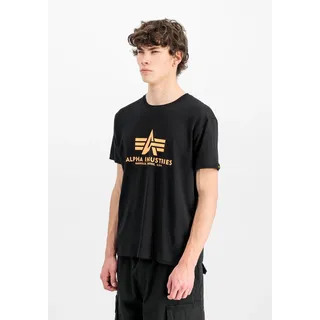 Alpha Industries Basic Neon Print Kurzarm-T-Shirt Black / Neon Orange S