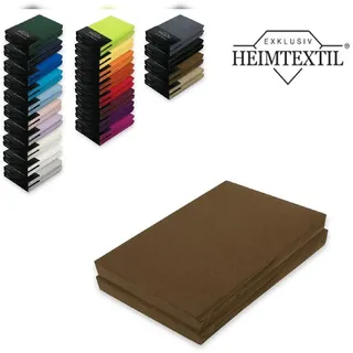 EXKLUSIV HEIMTEXTIL Doppelpack Jersey Spannbettlaken Premium Schokobraun 60 x 120 - 70 x 140 cm