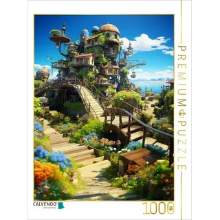 CALVENDO Puzzle CALVENDO Puzzle Anime Manga Landschaft, 1000 Teile Lege-Größe 64 × 48, 1000 Puzzleteile 1000 Teile