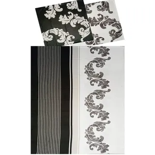 KH-Haushaltshandel Biber Gestreift Baumwolle Schwarz/Weiß 135 x 200 cm + 80 x 80 cm