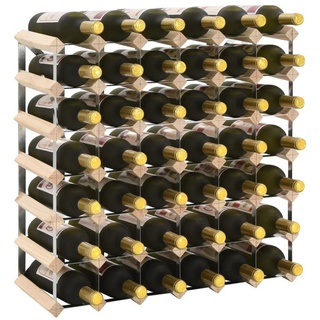 vidaXL Weinregal Weinregal für 42 Flaschen Massivholz Kiefer, 1-tlg. beige 61 cm x 61 cm x 22.5 cm