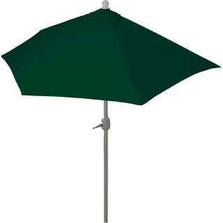 Mendler Sonnenschirm halbrund Parla, Halbschirm Balkonschirm, UV 50+ Polyester/Alu 3kg ~ 300cm grün ohne Ständer