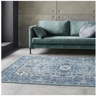 Nouristan Teppich »Skazar Isfahan«, rechteckig, 9 mm Höhe, Kurzflor, Orient, Läufer, Vintage, Esszimmer, Wohnzimmer, Flur NOURISTAN himmelblau B: cm 1 St.
