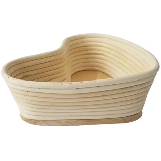 VICASKY Herzform Gärkörbchen Aus Natürlicher Weinrebe Mit Deckel Brotform Herz Für Sauerteig Und Brotteig Backkorb Für Krustiges Brot Für Proof- Und Banneton-Backtechnik 8.46X7.48 Zoll