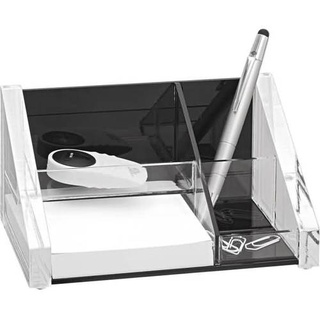Schreibtischbutler Exclusiv Acryl incl. Zettelbox 150 Blatt glasklar schwarz