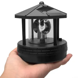 SPORTARC Solarbetriebener LED-Leuchtturm, für 360 Grad drehbare Lampe, wasserdichte Statue, rotierende Lichter für Garten, Hof, Outdoor-Dekor