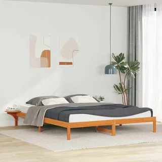 Möbel Bettgestell mit Nachttischen Wachsbraun 180 x 220 cm - Klassische Betten &60791 - Braun