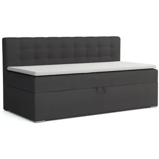 Deine Möbel 24 Kindersofa PATI Boxspringbett Daybett Tagesbett Schlafsofa Couch Jugendsofa, mit Schlaffunktion Bettkasten Einzelbett Jugendsofa Matratze H3 H4 2 Teile, 90x200 100x200 Beige Rosa Grau Anthrazit Schwarz grau