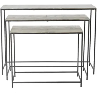 LC Home »Konsolentisch« 3er Set Sideboard silber  25x118x85cm Kommode