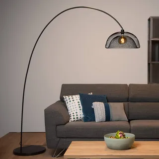 Lucide Bogenlampe Mesh, schwarz, für Wohn- / Esszimmer, Metall, Modern, Stehlampe - cm - cm - 200 cm