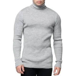 Banco Rollkragenpullover Rollkragen Pullover in unifarbenem Design - Slim Fit grau XXL