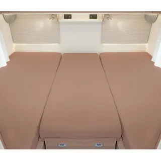 BettwarenShop Spannbettlaken Baumwolle-Elasthan 2 Längsbetten + Mittelteil 3-teilig 140 x 200 cm braun