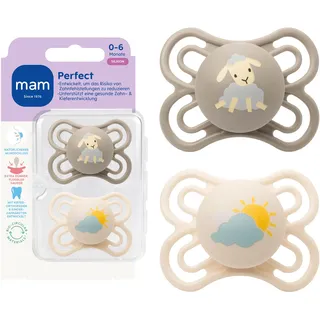 MAM 2er-Pack Schnuller, Perfect Silikon, 0-6M