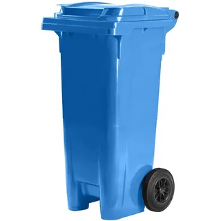 Hardwex Mülltonne mit 2 Rädern und Deckel, Müllgroßbehälter, Abfalltonne, Mülleimer, Volumen: 80 Liter, Farbe: Blau, Größe: 935 x 445 x 522 mm