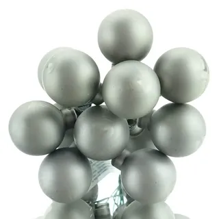 Kaemingk Mini-Weihnachtskugeln Marble Grey grau am Draht matt Ø 2,5 cm aus Glas - 12er Set
