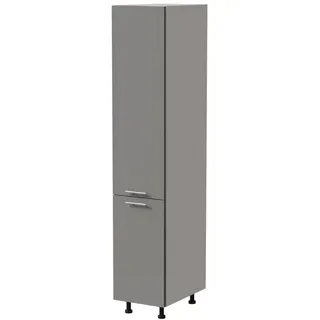 Feldmann-Wohnen Apothekerschrank, Grau, Weiß, Holzwerkstoff, 2 Fächer, 40x207x59 cm, Küchen, Küchenmöbel, Küchenschränke, Apothekerschränke
