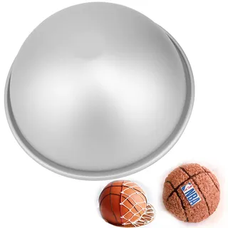 Cayanmydery 20,3 cm Halbkugel-Fußball-Kuchenform, 3D-Fußball-Halbkugel-Geburtstagskuchenform, Aluminium-Kuchenform, antihaftbeschichtetes Backwerkzeug