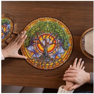 Unidragon Puzzle Unidragon Mandala Puzzle Tree of Life Holzpuzzle, 700 Puzzleteile beige 45.00 cm