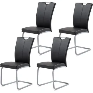 Hti-Living Schwingstuhl Jean Kunstleder schwarz 4er Set