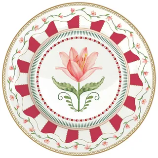 EasyLife Kuchenteller Flowery, Spülmaschinengeeignet, Mehrfarbig, Blumen, H: 2cm