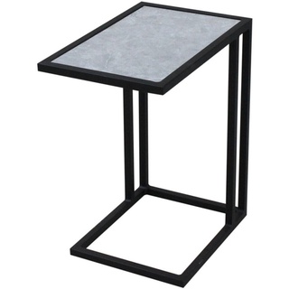 OUTFLEXX Beistelltisch, schwarz, Aluminium, 32 x 48 x 54 cm, perfekt für Lounges, Keramiktischplatte