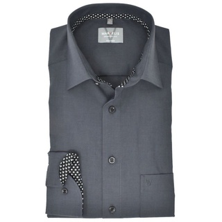 MARVELIS Businesshemd Businesshemd - Comfort Fit - Langarm - Einfarbig - Anthrazit feines Muster grau 46