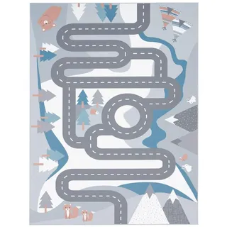 TT Home, Spielteppich + Spielmatte, Kinderzimmerteppich Teppich Junge Mädchen Kinderteppich Baby Rutschfest Strasse (340 x 240 cm)