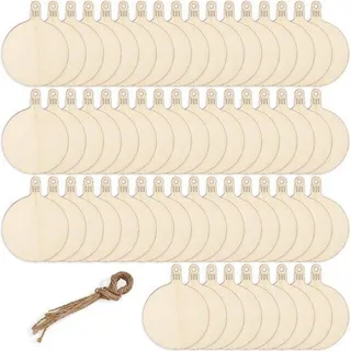 Famanu Holz Weihnachtskugeln zum Bemalen - 7 cm - Kreative Weihnachtsbaumdekoration