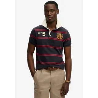Superdry Poloshirt DOUBLE EMBLEM JERSEY SS RUGBY im angesagten Rugby Stil rot XXXL (56)