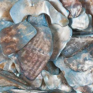 naninoa Natur-deko Perlmutt Stücke ca 20-40 mm 330 ml. Perlmutter, Perlmut, Muschel, Muscheln. Farbe: Blau, HELLBLAU