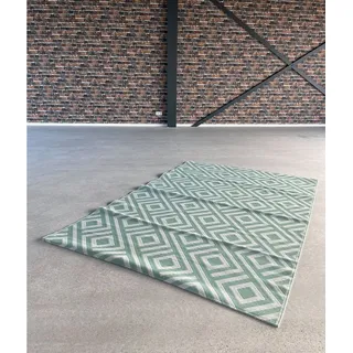 MANDALIKA Garden Outdoorteppich XXL Outdoor Wendeteppich Teppich wetterfest türkis 180 x 270 cm grün