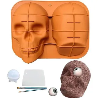 Famanu Silikonbackform Totenkopf - 3D-Form für kreative Backdekorationen